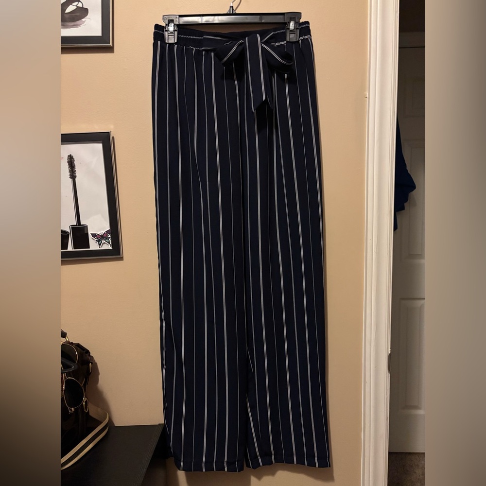Navy Striped Women's Pants